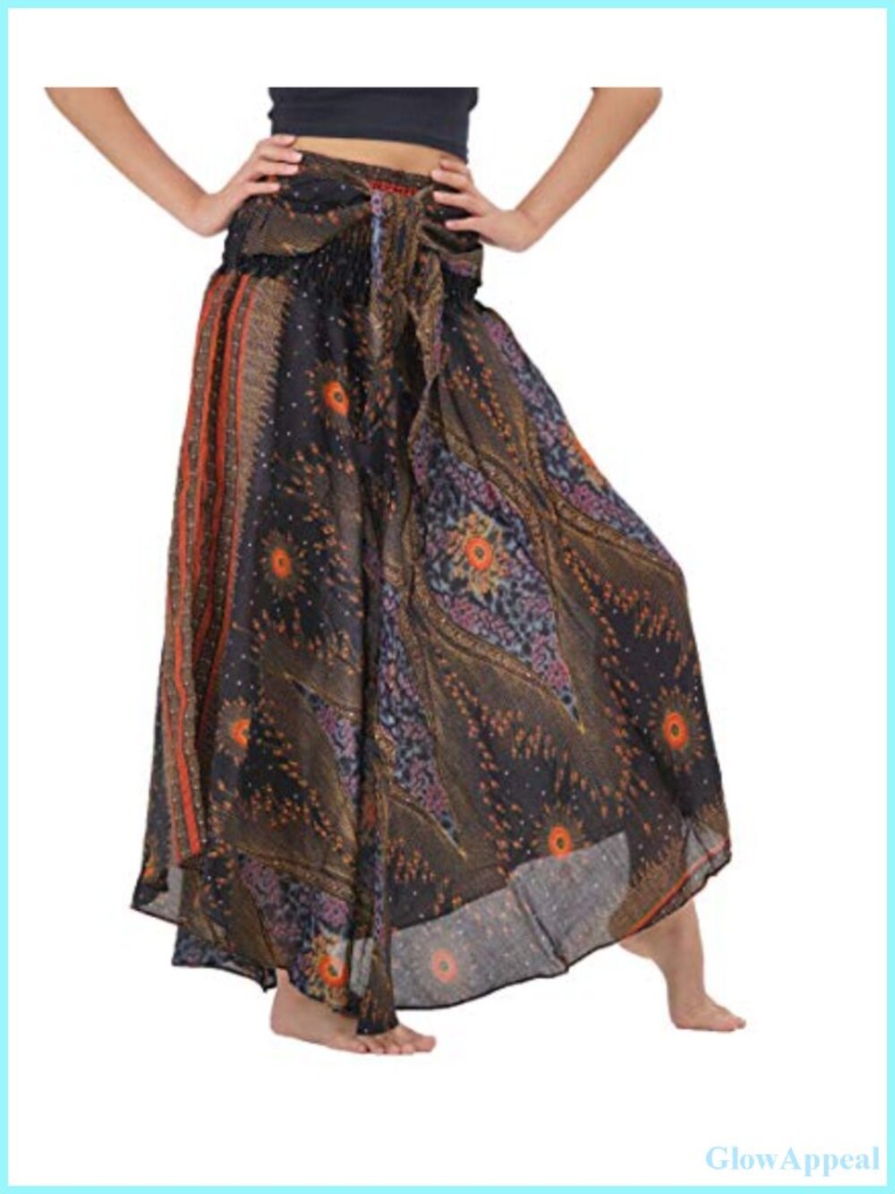 Women's Maxi Boho Skirt Asymmetrical High Low Hem Rayon High Waisted
